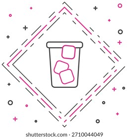 Linie Eistee-Symbol einzeln auf weißem Hintergrund. Eistee. Farbiges Umrisskonzept Vektorgrafik