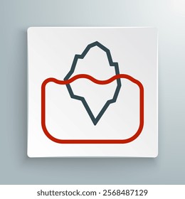 Line Iceberg icon isolated on white background. Colorful outline concept. Vector