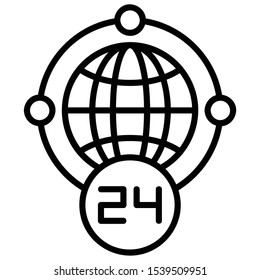 A line icon for 24 hours