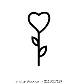 line icon about love flower