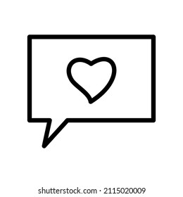 line icon about love message
