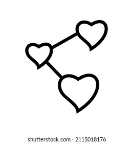 line icon about love network