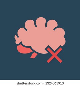 Line icon absence of brain