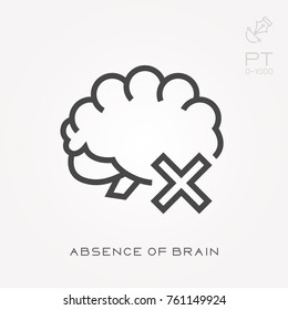 Line icon absence of brain