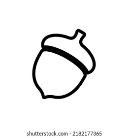 line icon acorn oaknut isolated on white background.