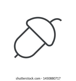 Line icon acorn. Simple vector illustration with ability to change.