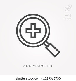 Line icon add visibility