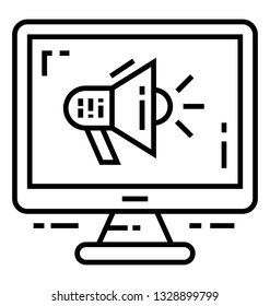Line icon of advertisement 