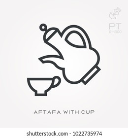 Line icon aftafa with cup