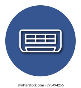 Line icon of air-conditioner with shadow. EPS 10