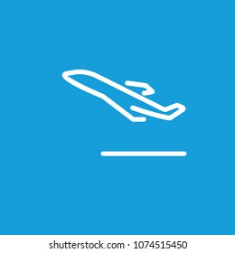 Line icon of airplane taking off. Departure, airfield, airport. Transport concept. Can be used for warning signs, information boards and web pictograms