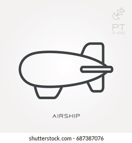 Line icon airship