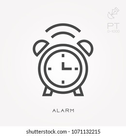 Line icon alarm