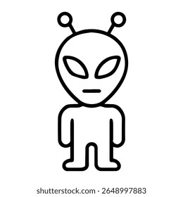 ícone de linha alien com antenas no vetor de fundo branco
Ícone de vetor no plano de fundo branco