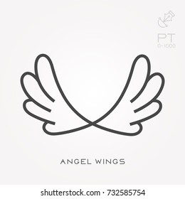 Line Icon Angel Wings