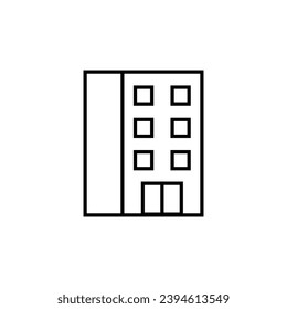 Line icon of apartment houses. Housing development, block of flats, apartment sale. Construction concept. Can be used for topics like business, architecture, mortgage
