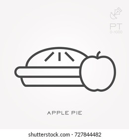 Line icon apple pie