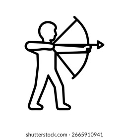Vector de tiro con arco icono de línea sobre fondo blanco
Icono de línea de Vector sobre fondo blanco