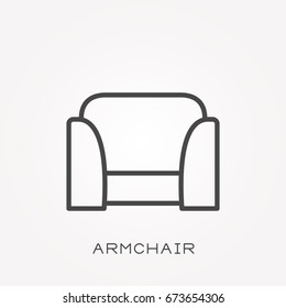 Line icon armchair