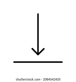 Zeilensymbole Pfeil, Richtung, Design, Web in Simple Style. Vektorsymbol in einem einfachen Stil einzeln auf weißem Hintergrund. Originalgröße 64 x 64 Pixel.