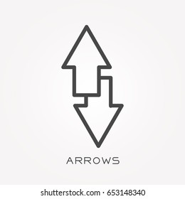 Line icon arrows