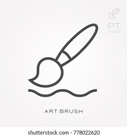 Line icon art brush