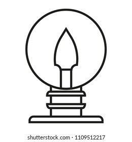 Line icon art graphic design vector. Creative thin logo industry pen. Flat digital outline professional tool designer. Simple brush symbol. 