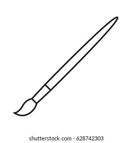 Line icon art paint brush isolated on white background. Vector illustration.