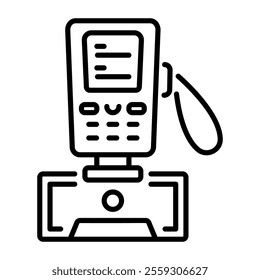 A line icon of an arterial analyzer 
