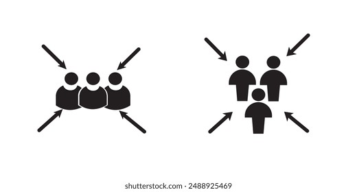 Line icon of Assembly point sign. gathering point signboard, Assembly point icon, emergency evacuation icon symbol, assembly sign vector illustration