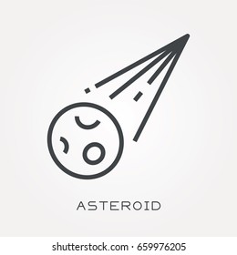 Line icon asteroid