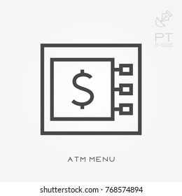 Line icon ATM menu
