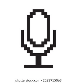 Icono de línea Icono de micrófono de audio Pixel Art