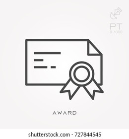 Line icon award