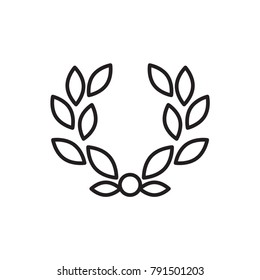 Line icon of award laurels. Celebration of champion.