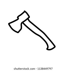 Line icon axe isolated on white background. Vector illustration.