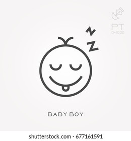 Line icon baby boy