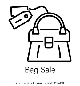 A line icon of bag sale
