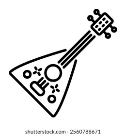 A line icon of balalaika instrument 