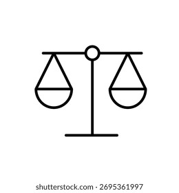 Icono de una línea de escalas equilibradas, que simboliza la igualdad de género, la equidad y la justicia social