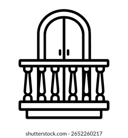 ícone de linha varanda vetor no fundo branco
Ícone de linha de vetor no plano de fundo branco