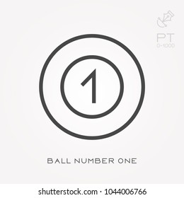 Line icon ball number one