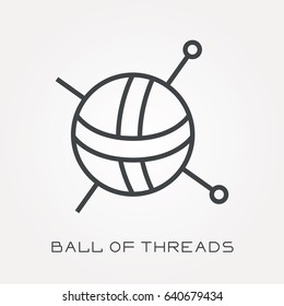 Line icon ball of threads