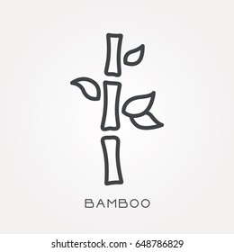 Line icon bamboo