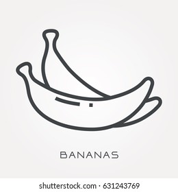 Line icon bananas