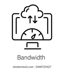 Un icono de línea de ancho de banda, diseño editable 
