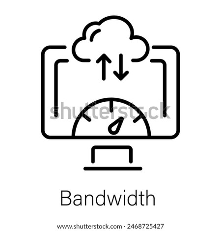 A line icon of bandwidth, editable design 