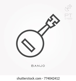 Line icon banjo