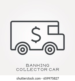 Line icon banking collector car