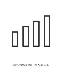 Line icon of a bar chart. Vector illustration